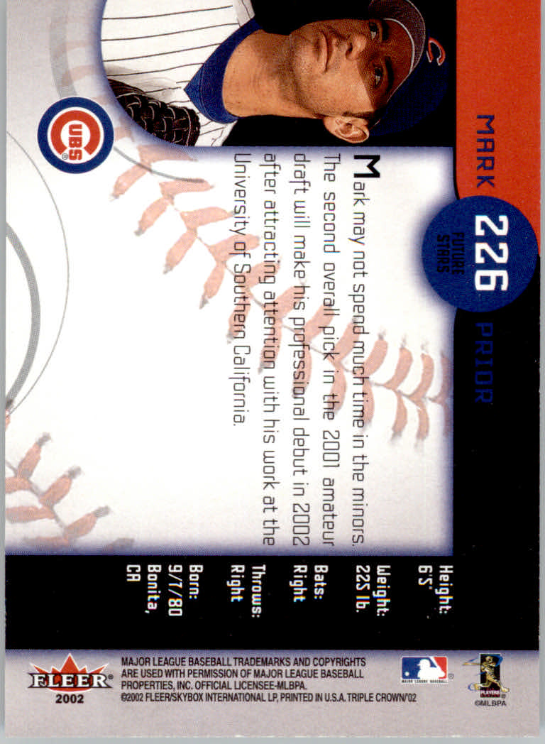 2002 Fleer Triple Crown Baseball "Main Set" Cards #151 to #270 - Bild 139 von 218