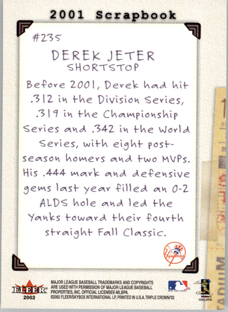 2002 Fleer Triple Crown Baseball "Main Set" Cards #151 to #270 - Bild 157 von 218