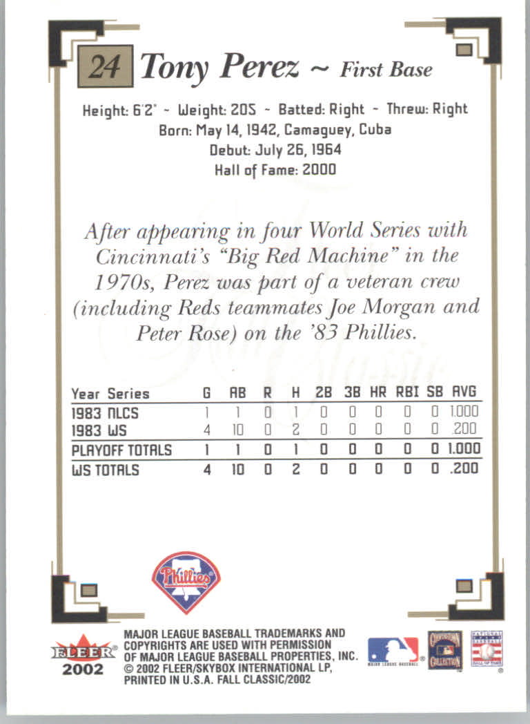 2002 Fleer Fall Classics Baseball "Main Set" Cards - Picture 45 of 173