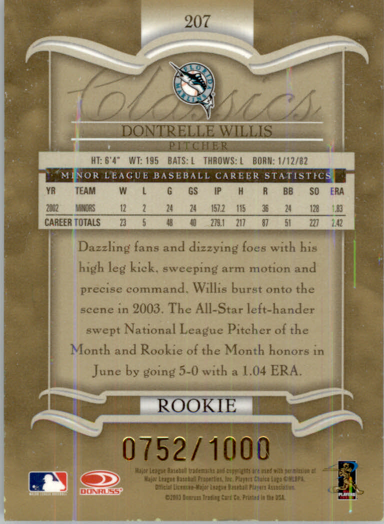 2003 Donruss Classics Baseball "Main Set" Cards #1 to #208 - Picture 225 of 227