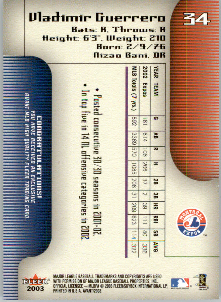 2003 Fleer Avant Baseball "Main Set" Cards #1 to #87 - Picture 64 of 130