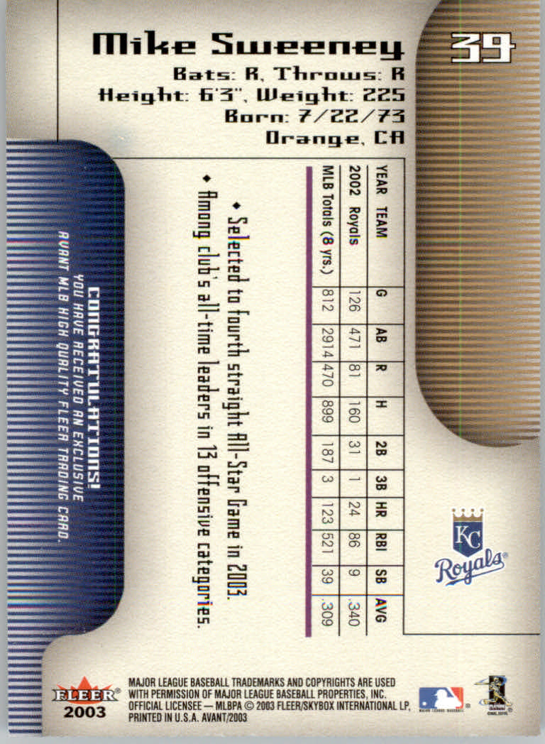 2003 Fleer Avant Baseball "Main Set" Cards #1 to #87 - Picture 74 of 130