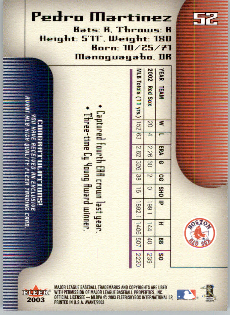2003 Fleer Avant Baseball "Main Set" Cards #1 to #87 - Picture 96 of 130