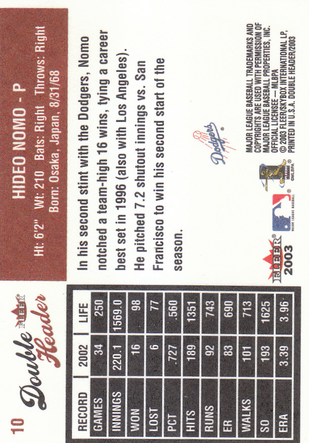 2003 Fleer Double Header Baseball "Main Set" Cards - Picture 21 of 415