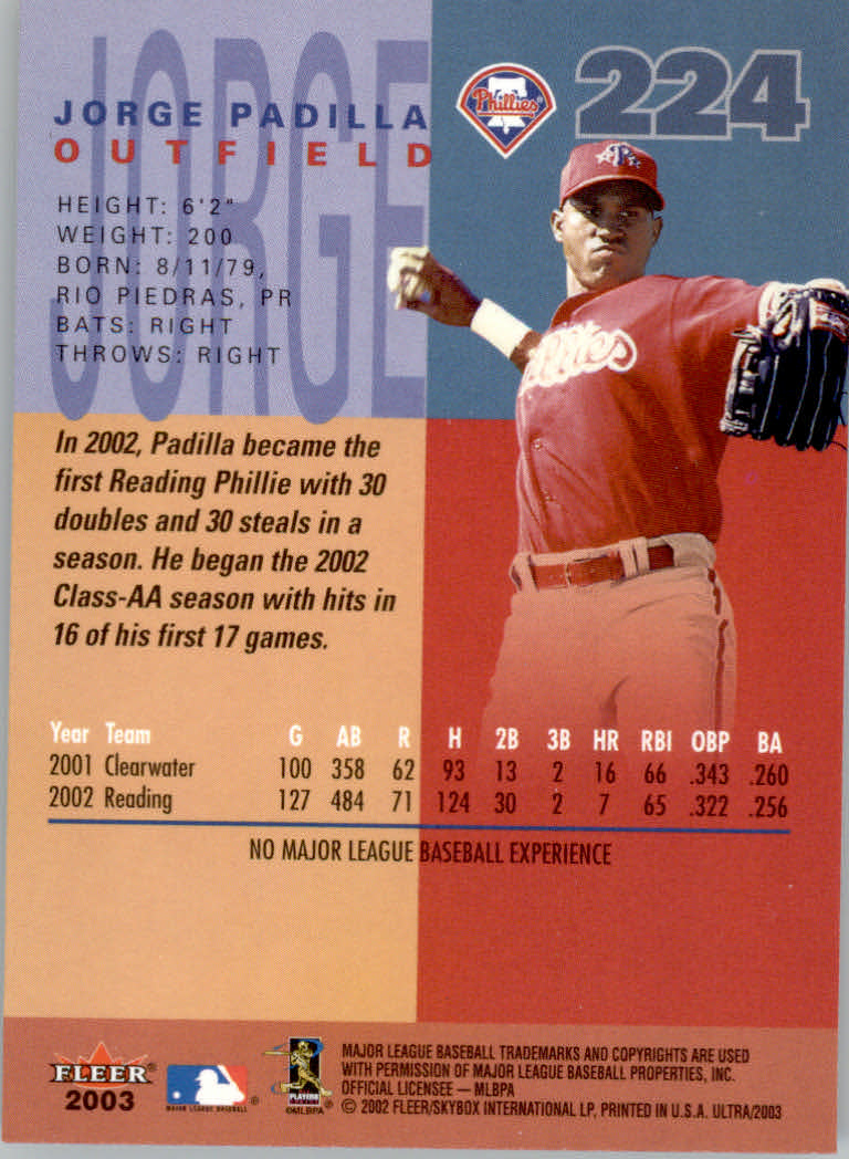 2003 Ultra (Fleer) Baseball "Main Set" Cards - Picture 415 of 459