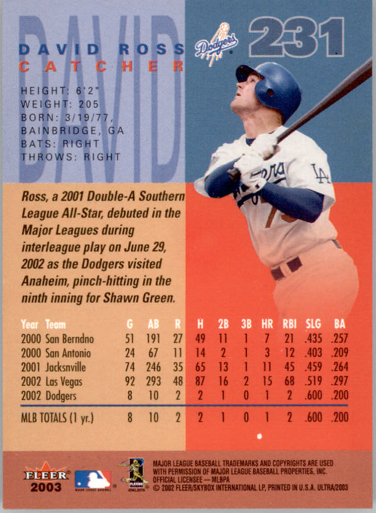 2003 Ultra (Fleer) Baseball "Main Set" Cards - Picture 425 of 459