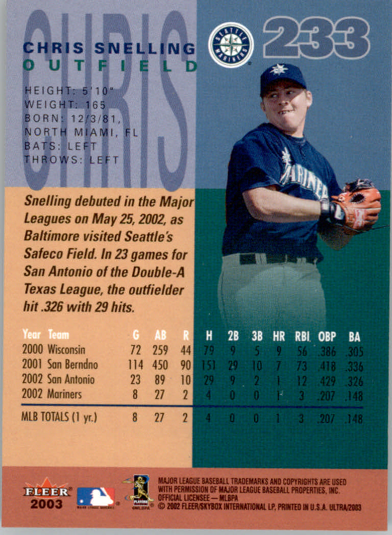 2003 Ultra (Fleer) Baseball "Main Set" Cards - Picture 429 of 459