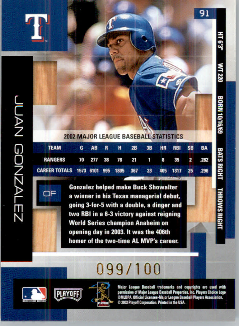 Carte Parallele "Spectrum" Baseball Memorabilia Assoluto 2003 - Foto 9 di 19