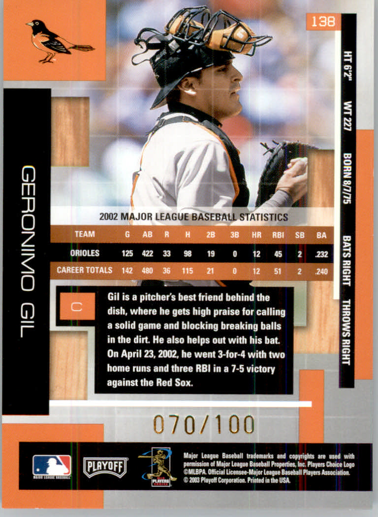 Carte Parallele "Spectrum" Baseball Memorabilia Assoluto 2003 - Foto 17 di 19