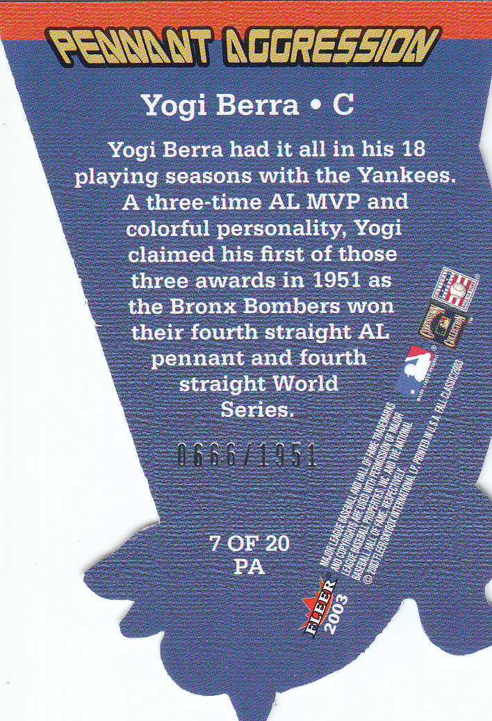 2003 Fleer Fall Classics Baseball "Insert" Cards - Picture 13 of 51