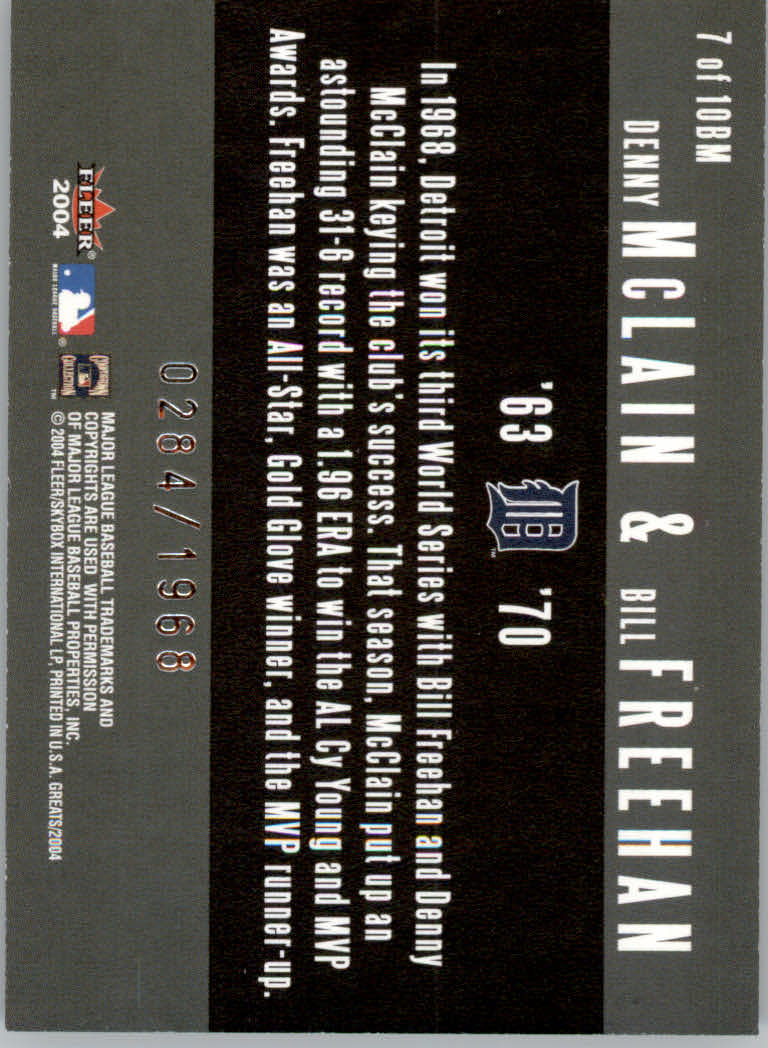 2004 Greats of the Game (Fleer) Baseball "Insert" Cards - Picture 7 of 57