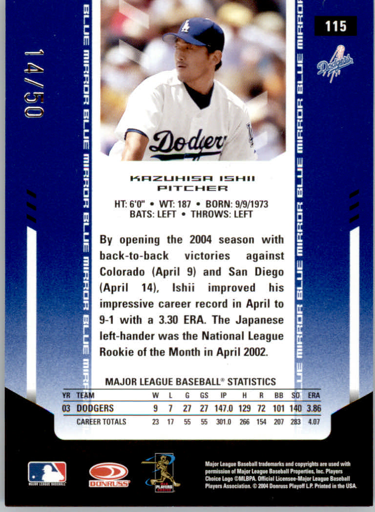 2004 Leaf Certified Materials Baseball "Mirror Blue" Parallel Cards - Picture 10 of 20