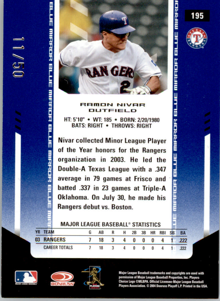 2004 Leaf Certified Materials Baseball "Mirror Blue" Parallel Cards - Picture 16 of 20