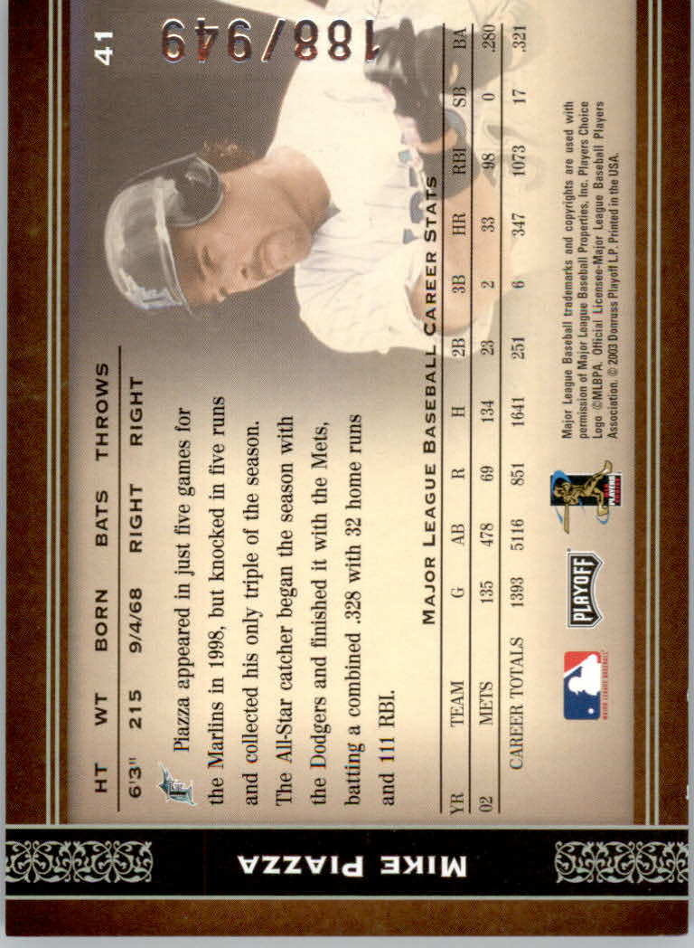 2004 Prime Cuts Baseball "Main Set" Karten - Bild 19 von 19