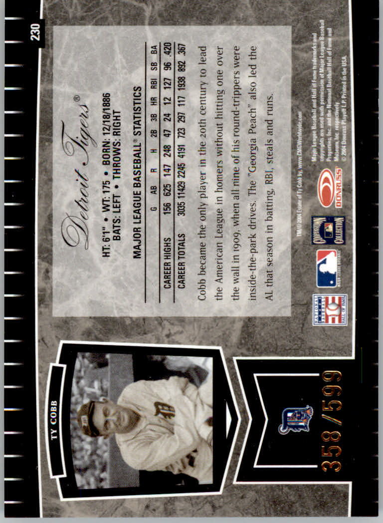 2004 Leaf Certified Cuts Baseball "Main Set" Base Cards #1 to #293 - Picture 265 of 272