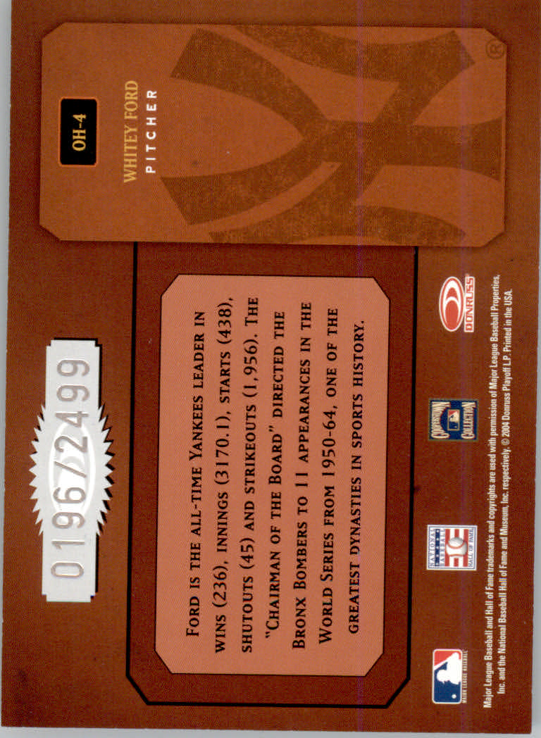 Tarjetas ""insertar e insertar paralelas"" de béisbol Donruss Classics 2004 - Imagen 119 de 123