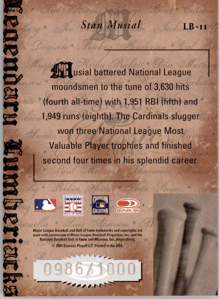 Tarjetas ""insertar e insertar paralelas"" de béisbol Donruss Classics 2004 - Imagen 19 de 123