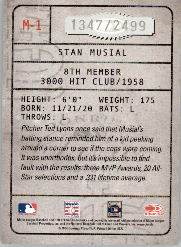 Tarjetas ""insertar e insertar paralelas"" de béisbol Donruss Classics 2004 - Imagen 69 de 123