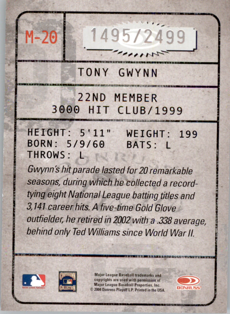 Tarjetas ""insertar e insertar paralelas"" de béisbol Donruss Classics 2004 - Imagen 107 de 123