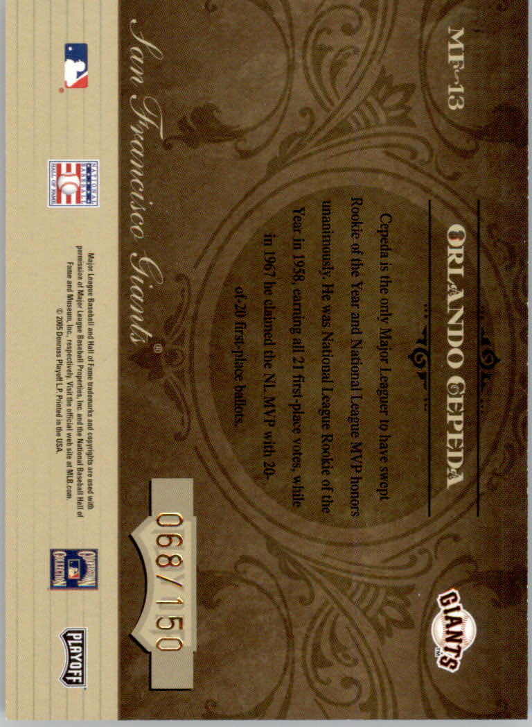 Tarjetas de inserto de béisbol Absolute Memorabilia 2005 ""Héroes y marcas de fama - Imagen 28 de 32