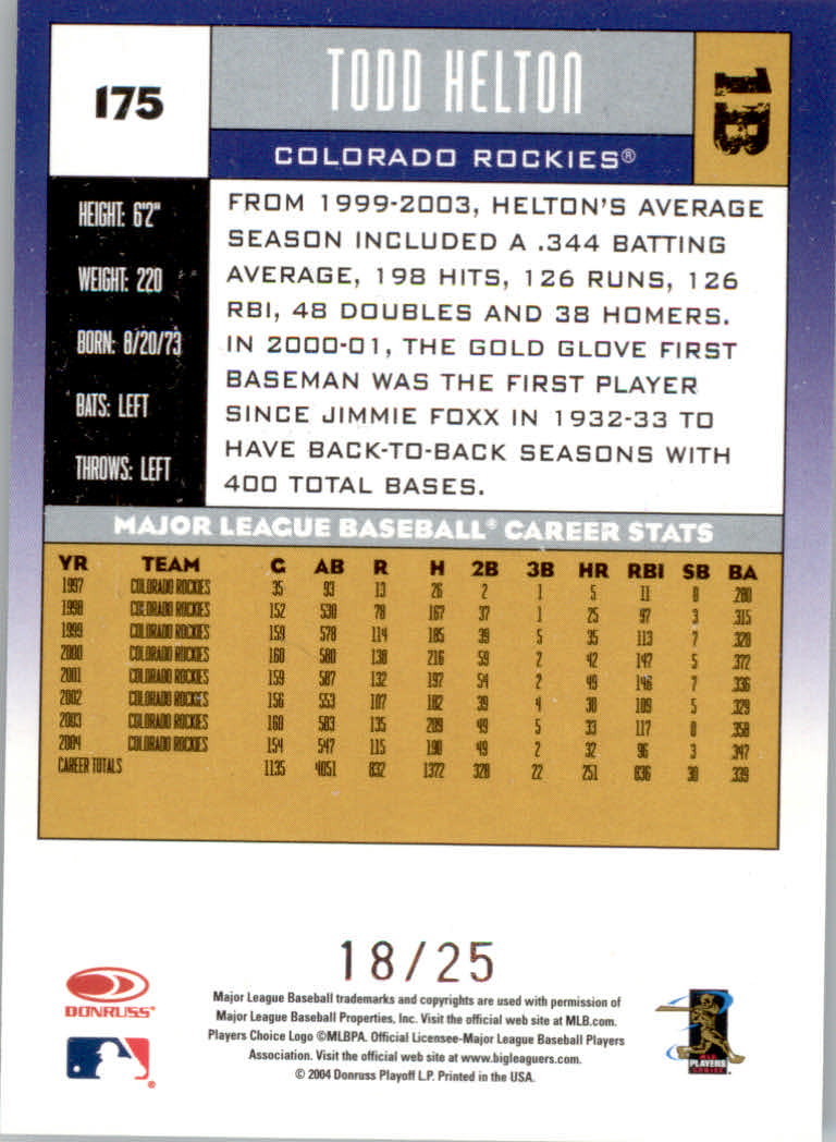 Carte "Parallele" Donruss Baseball 2005 - Foto 3 di 83
