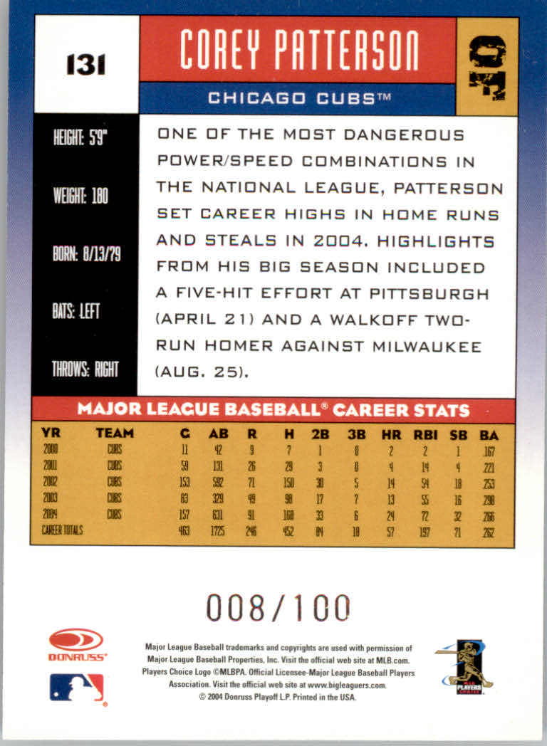 Carte "Parallele" Donruss Baseball 2005 - Foto 9 di 83