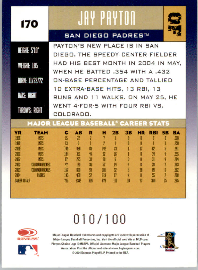 Carte "Parallele" Donruss Baseball 2005 - Foto 11 di 83