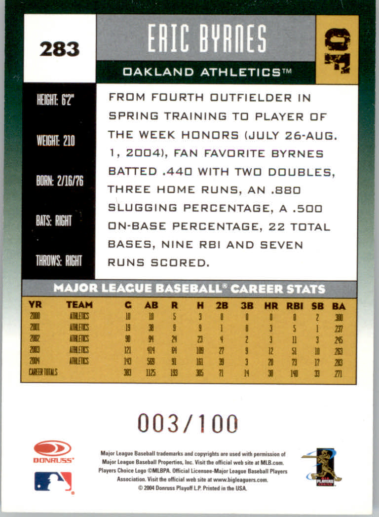 Carte "Parallele" Donruss Baseball 2005 - Foto 17 di 83