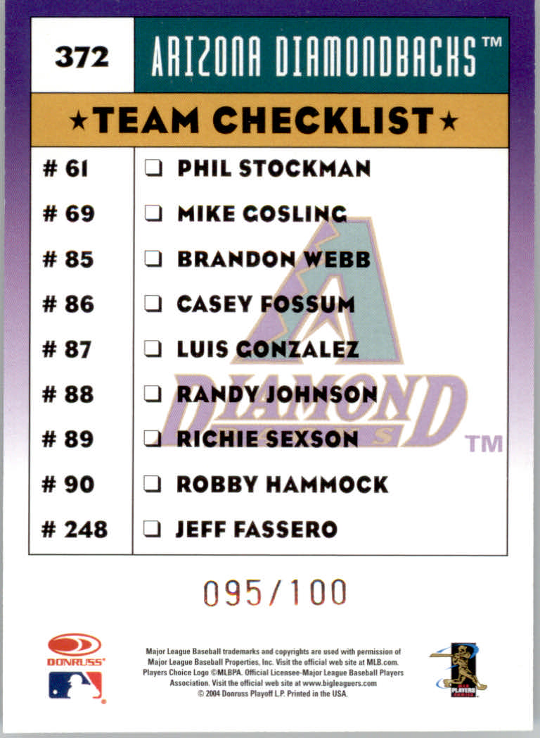 Carte "Parallele" Donruss Baseball 2005 - Foto 19 di 83