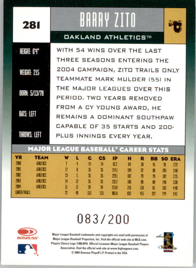 Carte "Parallele" Donruss Baseball 2005 - Foto 35 di 83