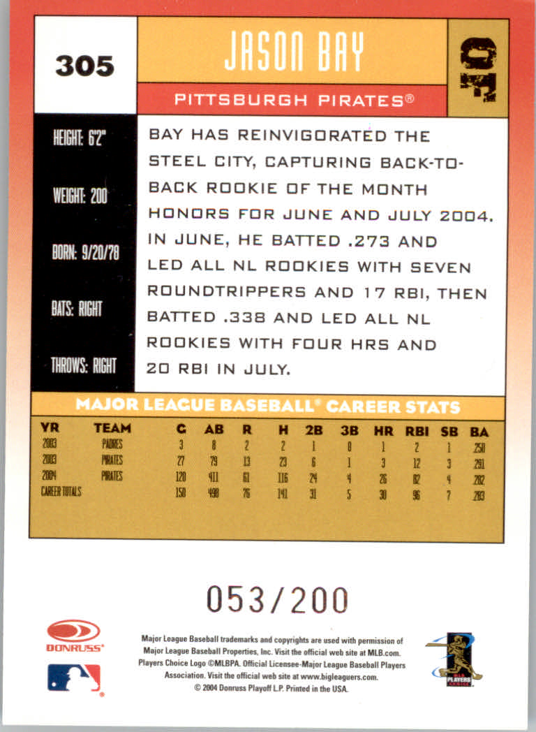 Carte "Parallele" Donruss Baseball 2005 - Foto 37 di 83