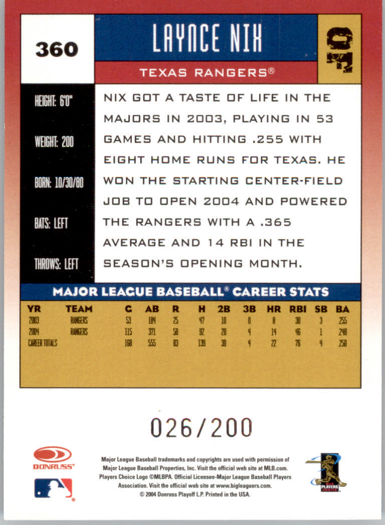 Carte "Parallele" Donruss Baseball 2005 - Foto 43 di 83
