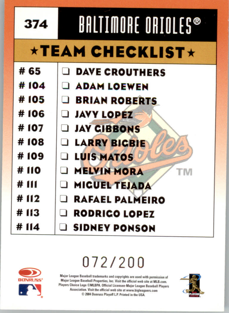 Carte "Parallele" Donruss Baseball 2005 - Foto 45 di 83