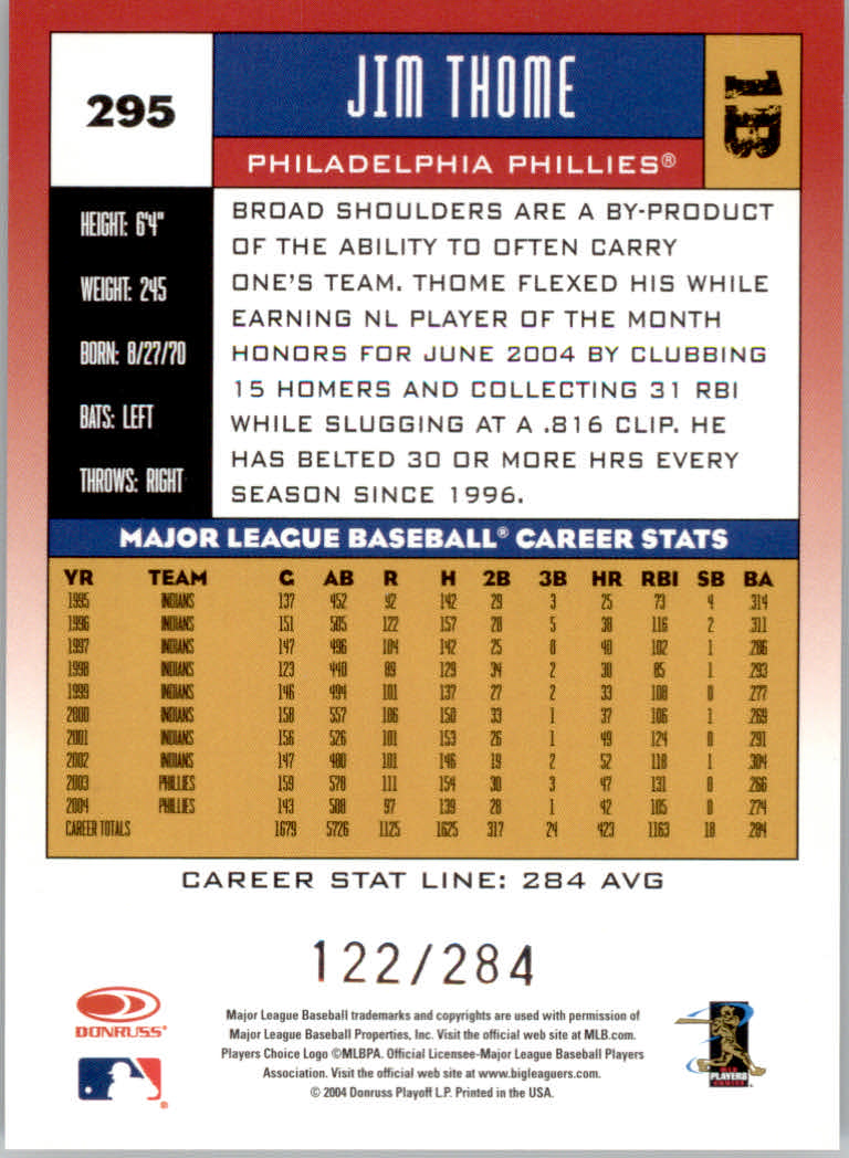 Carte "Parallele" Donruss Baseball 2005 - Foto 63 di 83