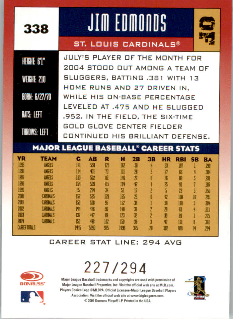 Carte "Parallele" Donruss Baseball 2005 - Foto 65 di 83