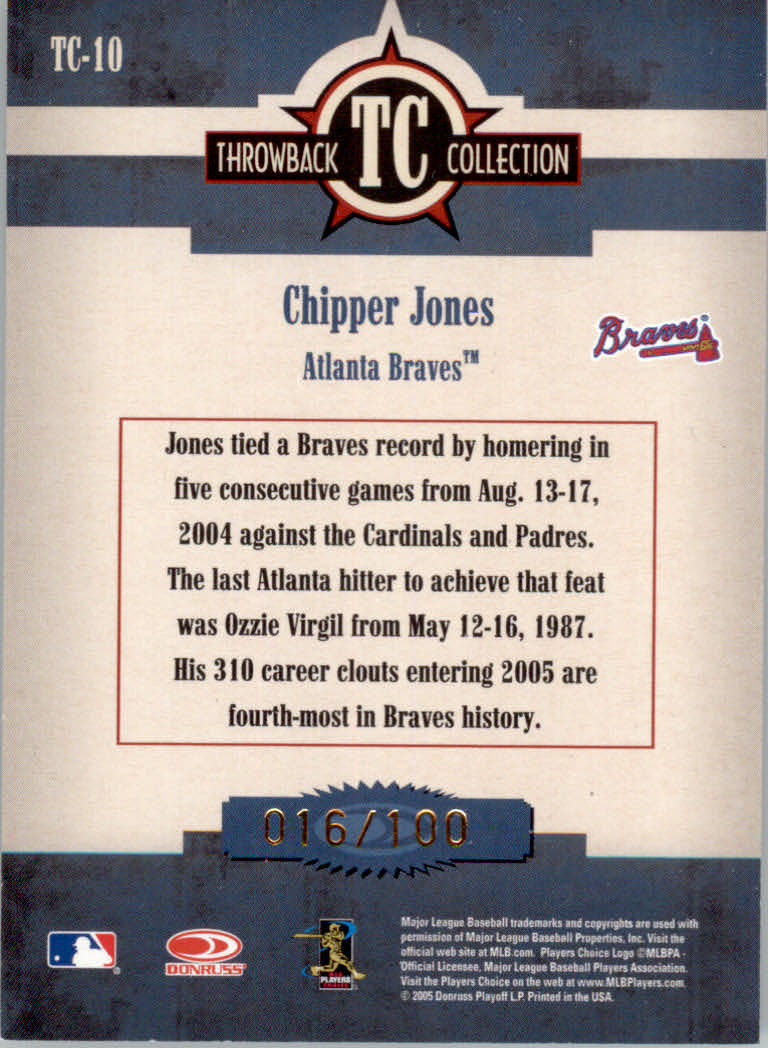 2005 Throwback Threads Baseball "Throwback Collection" Insert and Parallel Cards - Picture 59 of 59