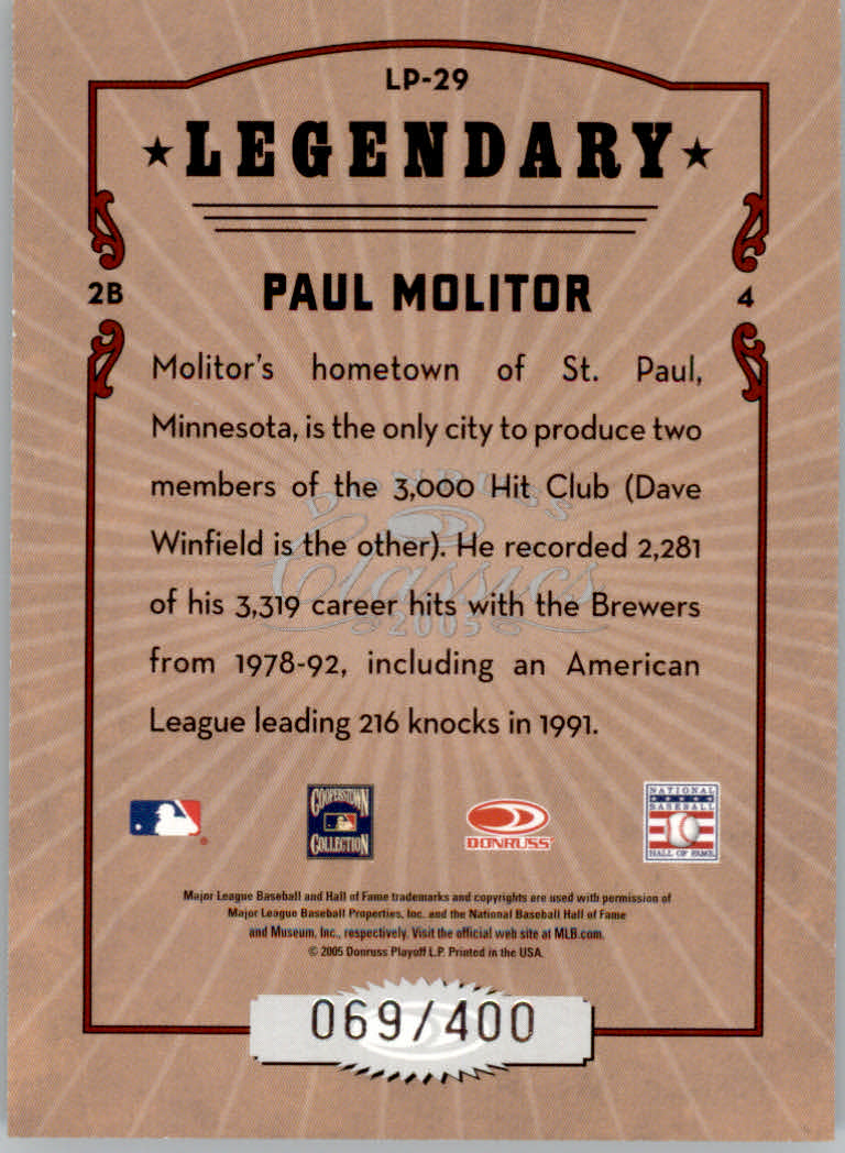 Tarjetas de inserción ""Legendary Lemberjacks and Players"" de béisbol Donruss Classics 2005 - Imagen 31 de 133