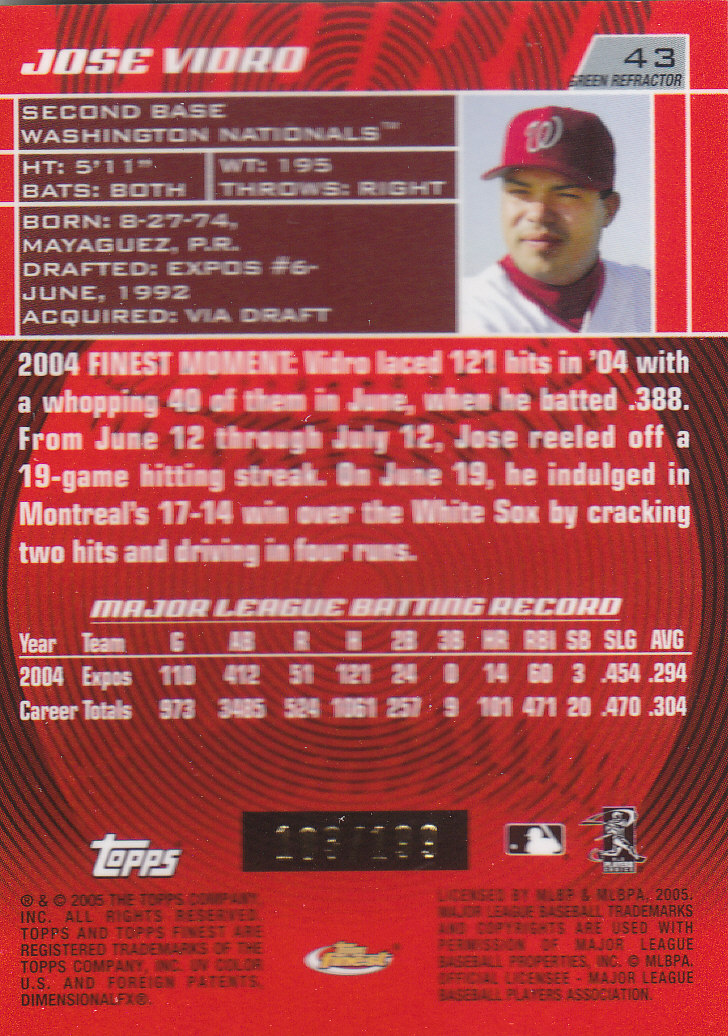 2005 Finest Baseball - Picture 227 of 239