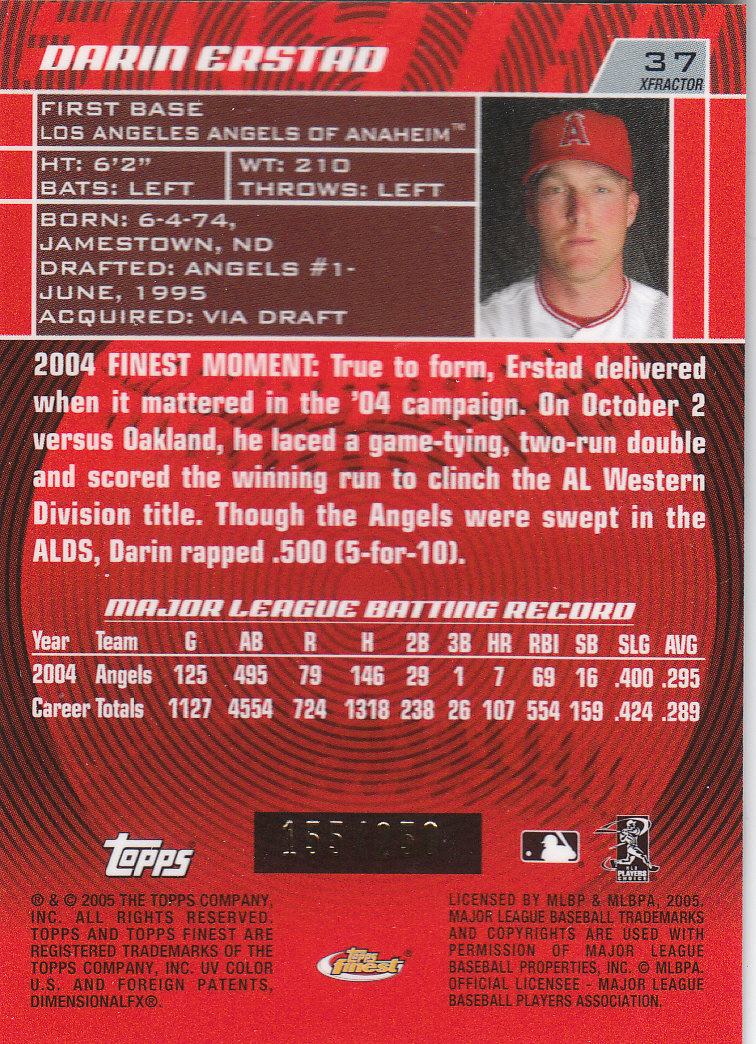 2005 Finest Baseball - Picture 233 of 239