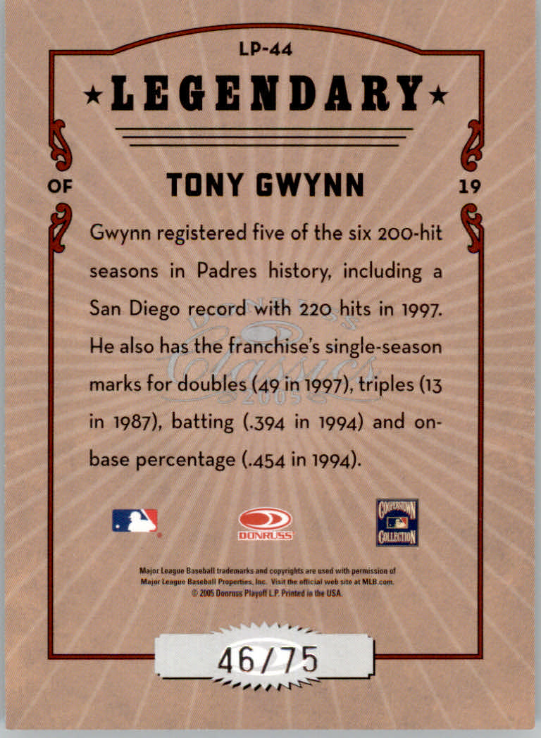 Tarjetas de inserción ""Legendary Lemberjacks and Players"" de béisbol Donruss Classics 2005 - Imagen 131 de 133