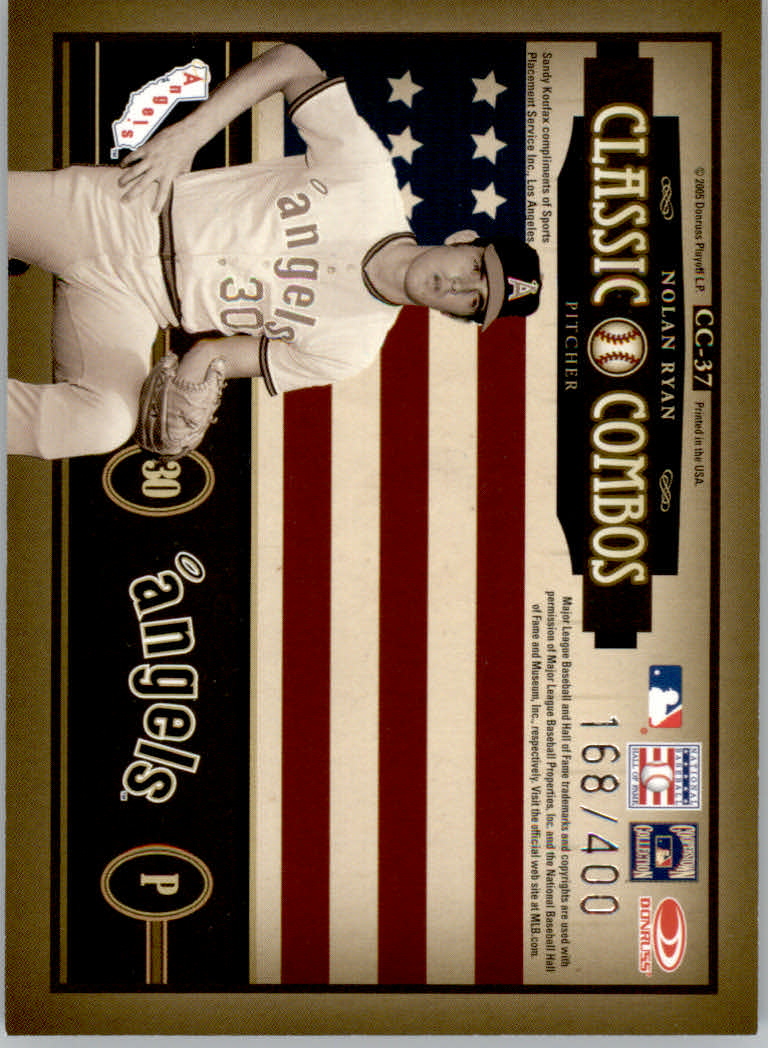 2005 Donruss Classics Baseball "Classic Combos and Singles" Insert Cards - Picture 7 of 39