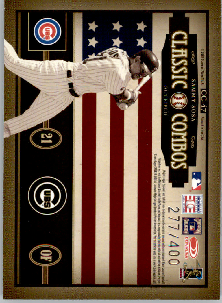 2005 Donruss Classics Baseball "Classic Combos and Singles" Insert Cards - Picture 11 of 39