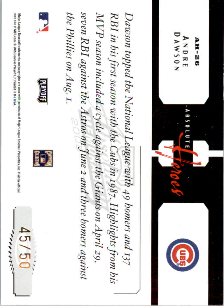 Tarjetas de inserto de béisbol Absolute Memorabilia 2005 ""Héroes y marcas de fama - Imagen 20 de 32
