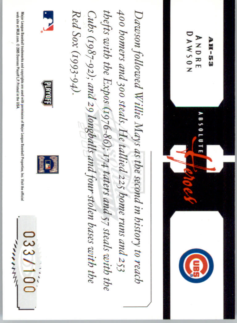Tarjetas de inserto de béisbol Absolute Memorabilia 2005 ""Héroes y marcas de fama - Imagen 22 de 32