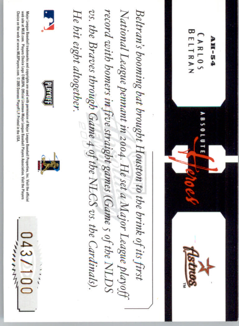Tarjetas de inserto de béisbol Absolute Memorabilia 2005 ""Héroes y marcas de fama - Imagen 24 de 32