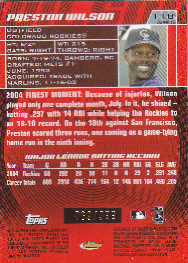 2005 Finest Baseball - Picture 211 of 239