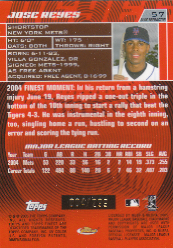 2005 Finest Baseball - Picture 217 of 239