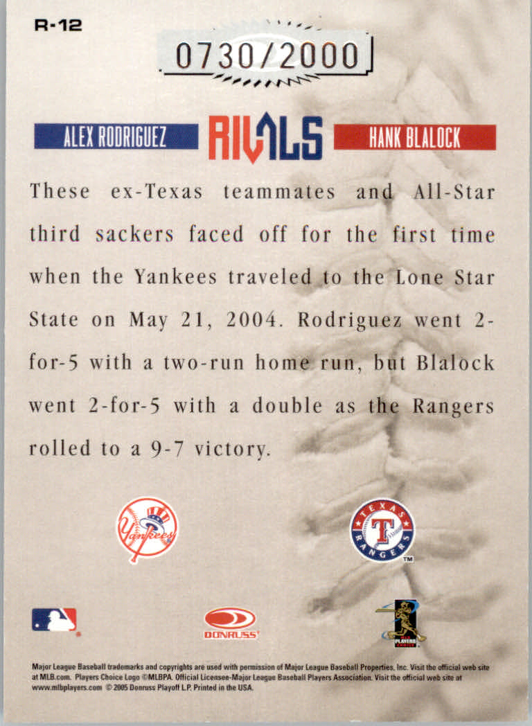 2005 Leather and Lumber Baseball "Naturals and Rivals" Insert Cards - Picture 45 of 66