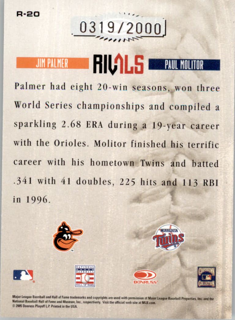 2005 Leather and Lumber Baseball "Naturals and Rivals" Insert Cards - Picture 60 of 66