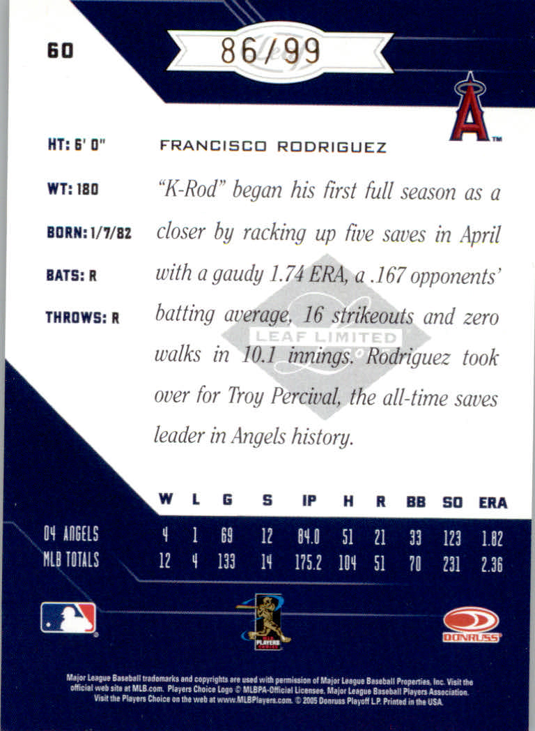 Carte Parallele "Spotlight" Baseball Limited Leaf 2005 - Foto 7 di 65